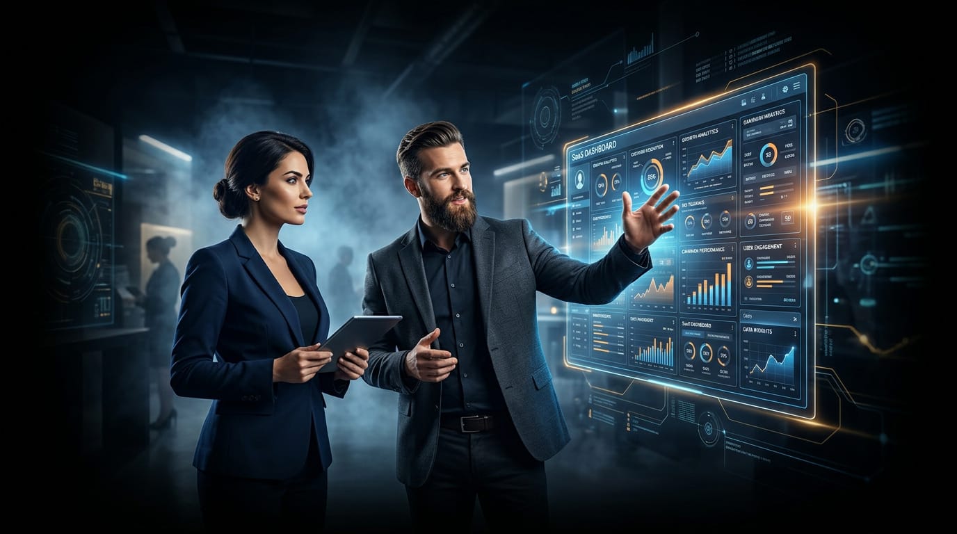 AI-generated image showing a technology presentation